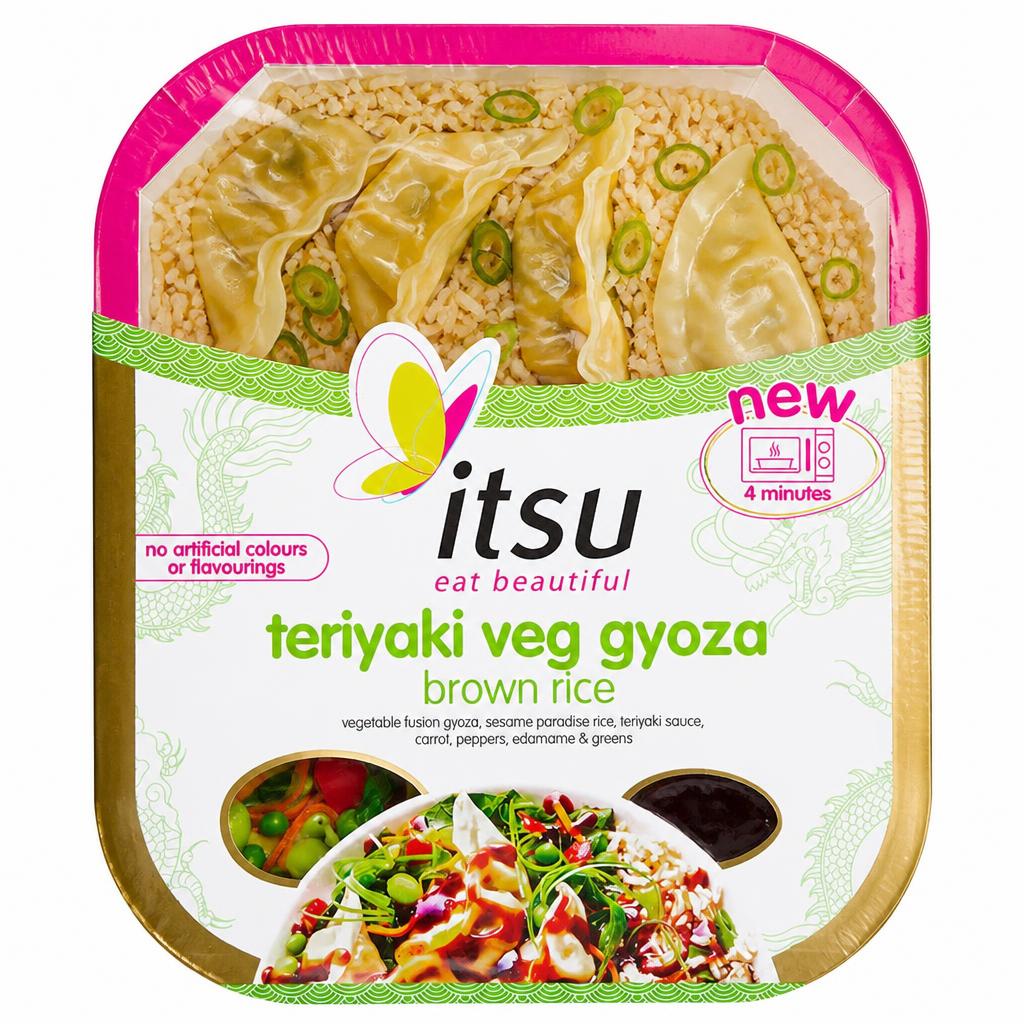 Itsu Teriyaki Veg Gyoza Brown Rice 395g