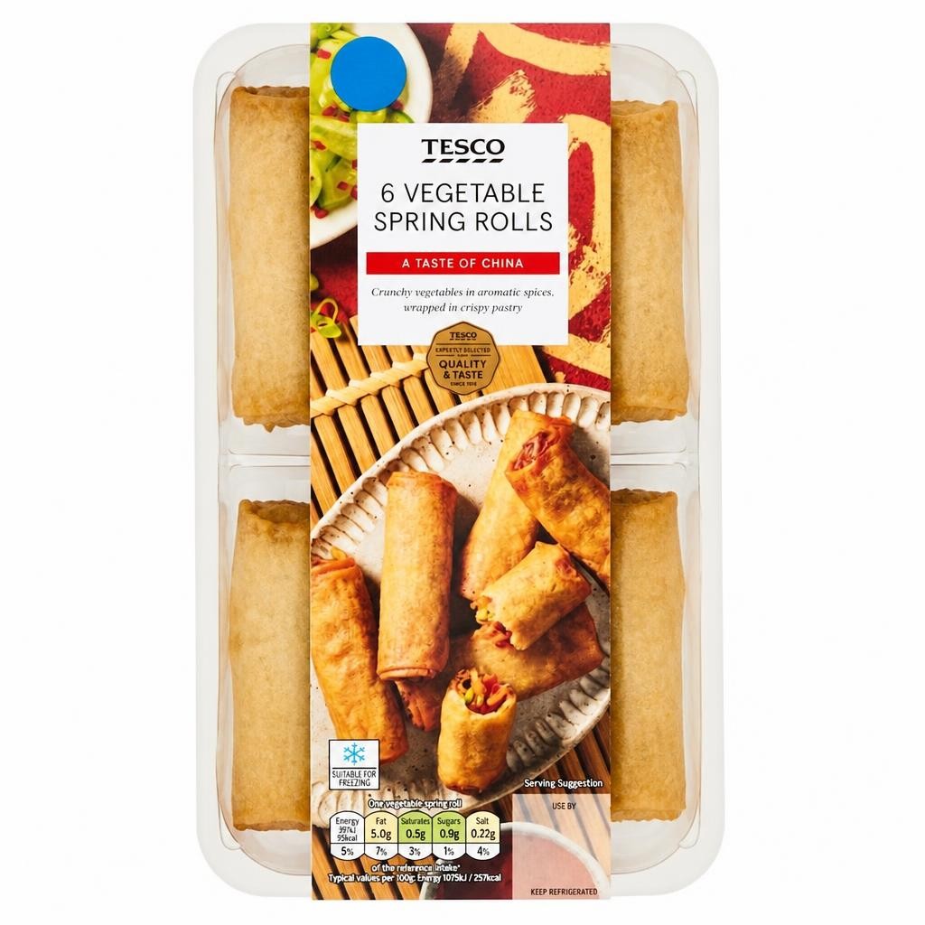 Tesco Vegetable Spring Rolls 6 Pack 216g