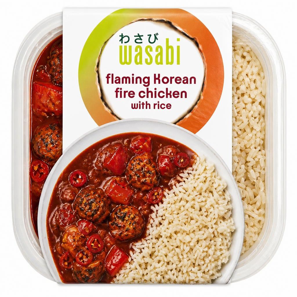 Wasabi Flaming Korean Fire Chicken with Rice 400G