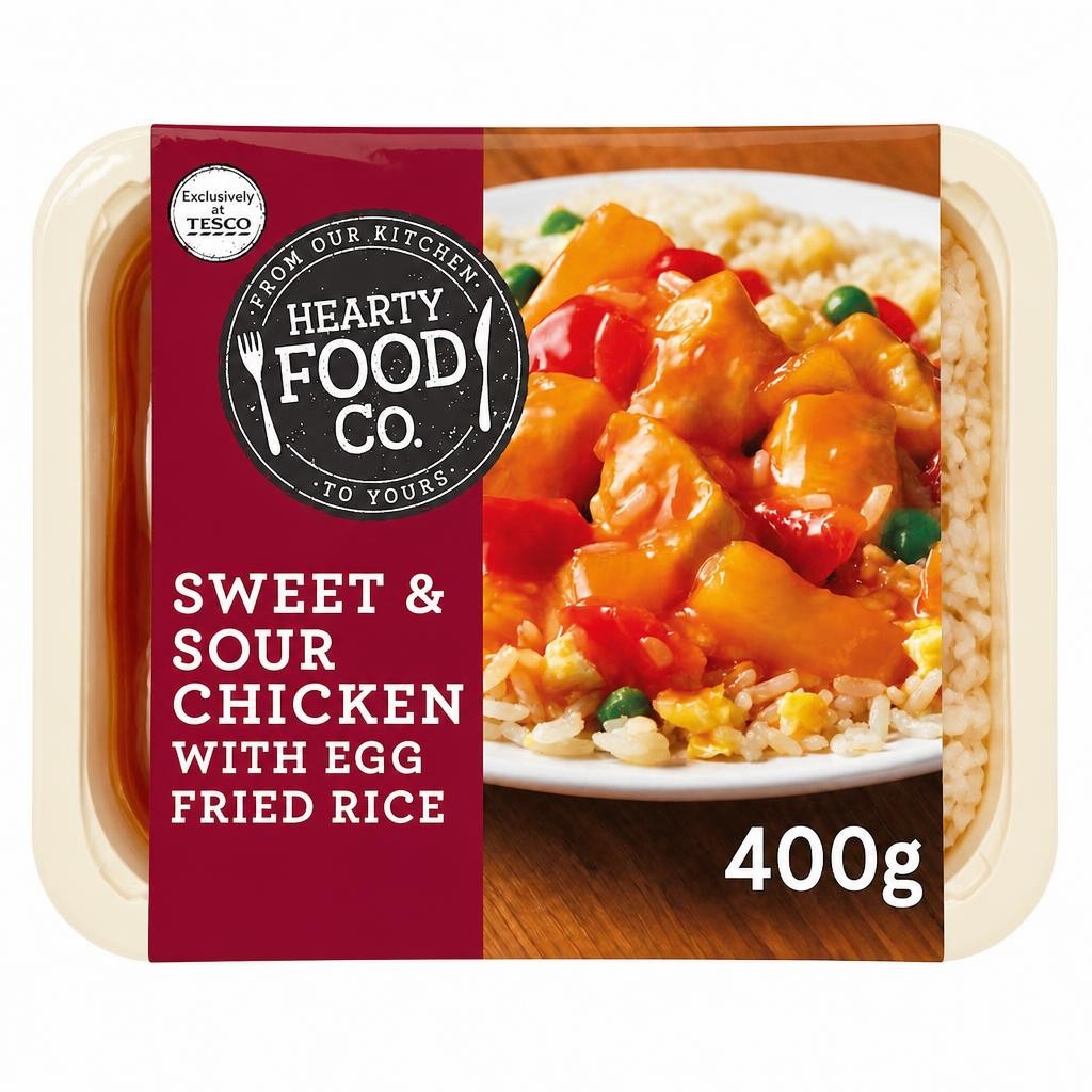 Hearty Food Company Sweet & Sour Chicken with Egg Fried Rice 400G