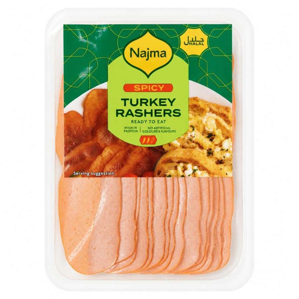 Najma Spicy Turkey Rashers 150g