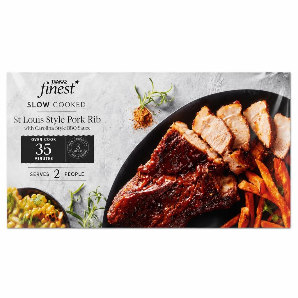 Tesco Finest St Louis Style Pork Rib with Carolina Style BBQ Sauce 510g