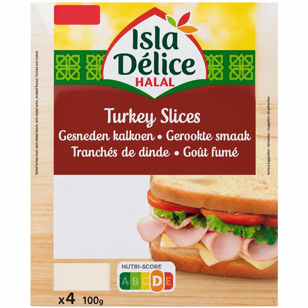 Isla Delice Halal Turkey Slices 4 Pack 100g