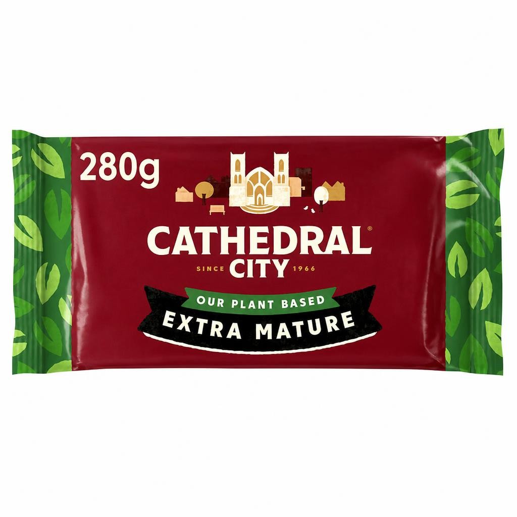 Cathedral City Plant Based Extra Mature Cheddar Cheese Flavour Vegan Block 280g