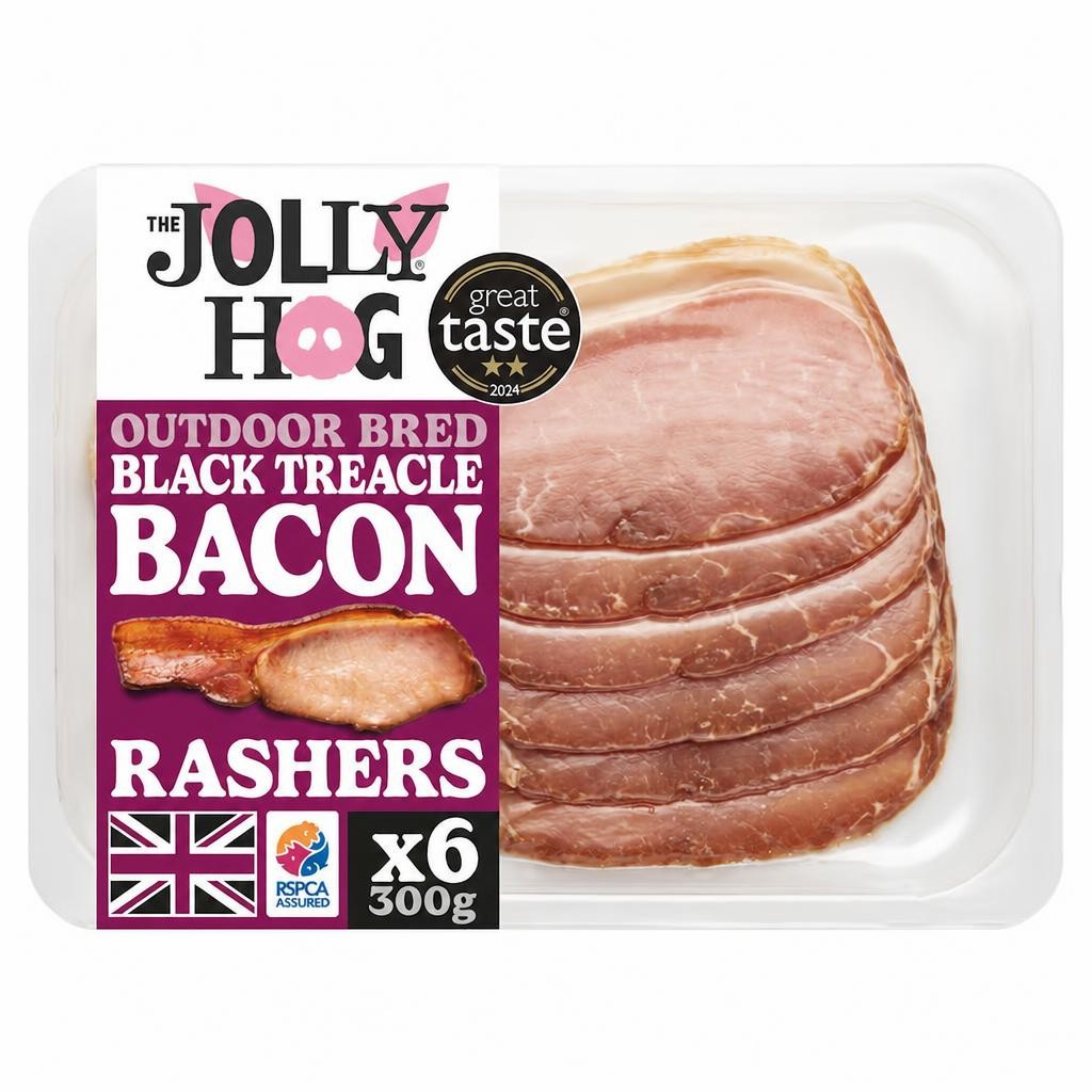 The Jolly Hog Smoked Black Treacle Back Bacon Rashers 300g