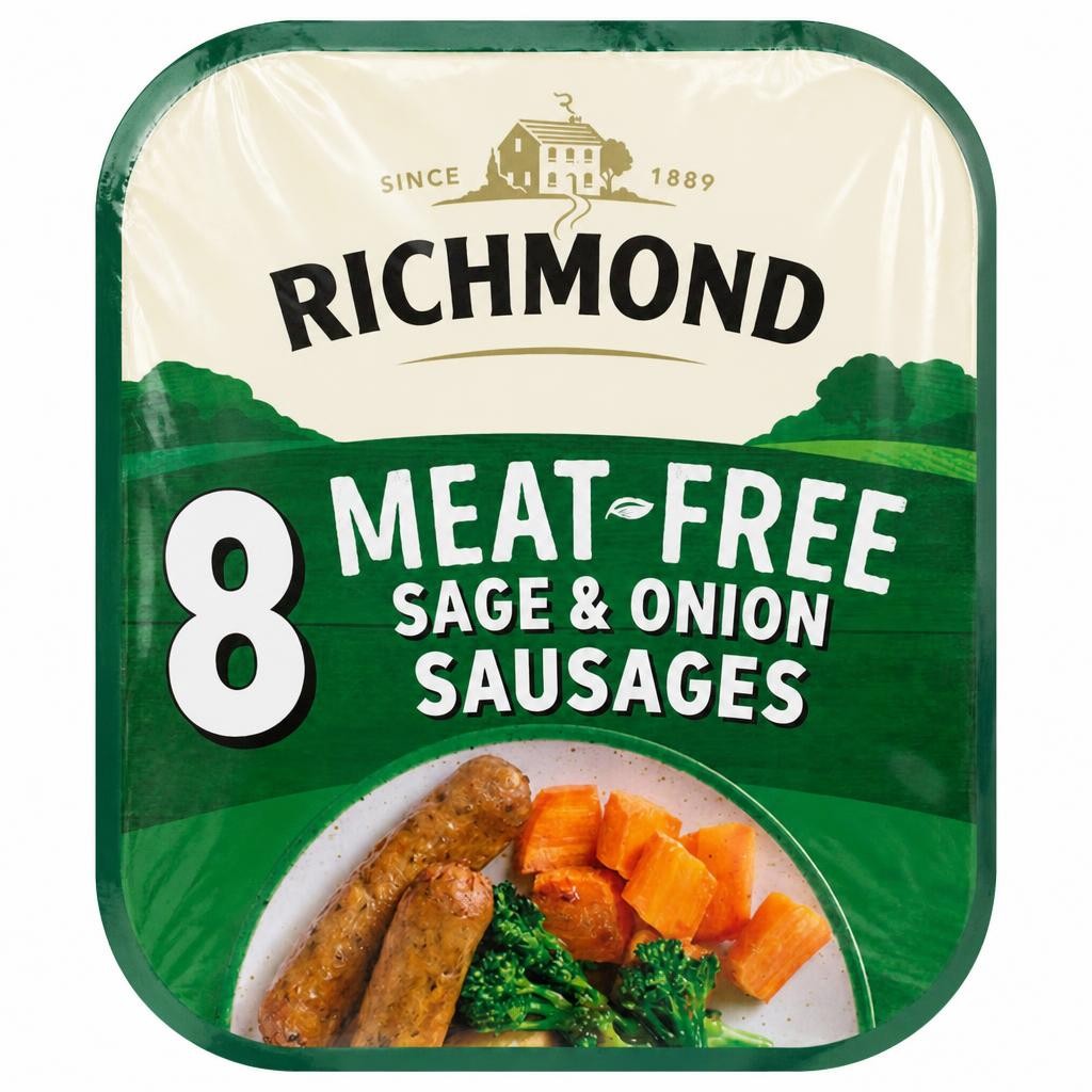 Richmond Meat-Free Sage & Onion Sausages 8 Pack 304g