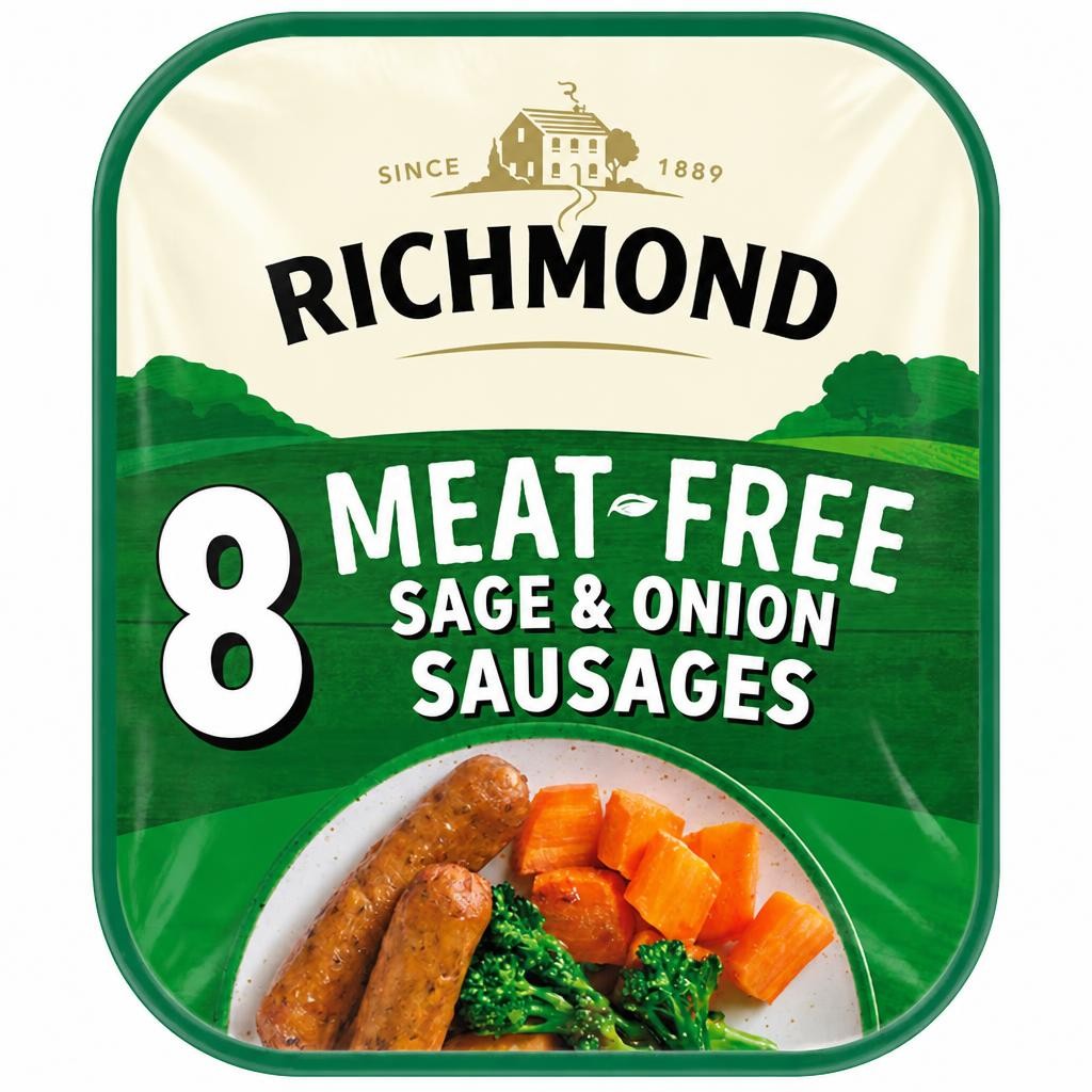 Richmond Meat-Free Sage & Onion Sausages 8 Pack 304g
