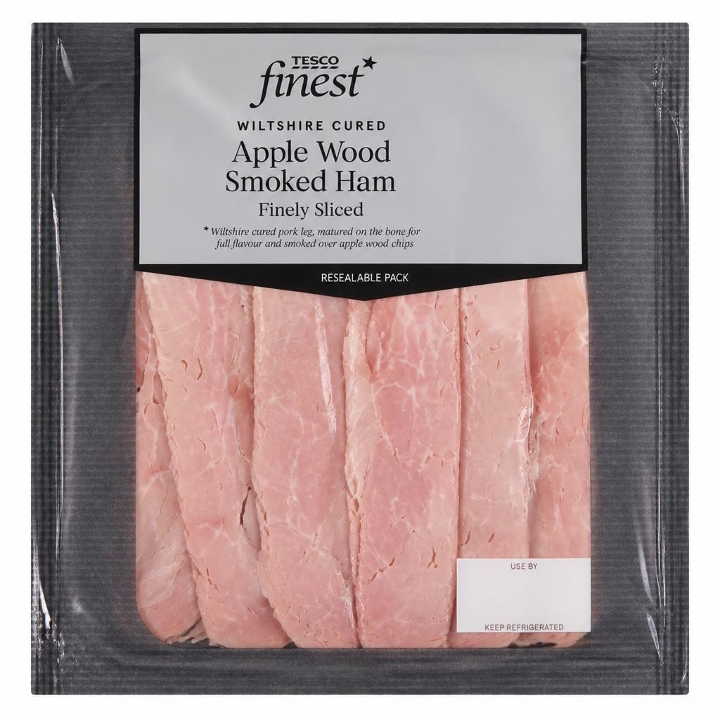 Tesco Finest Finely Sliced Apple Wood Smoked Ham 120g