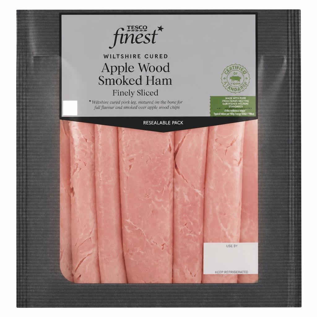 Tesco Finest Finely Sliced Apple Wood Smoked Ham 120g