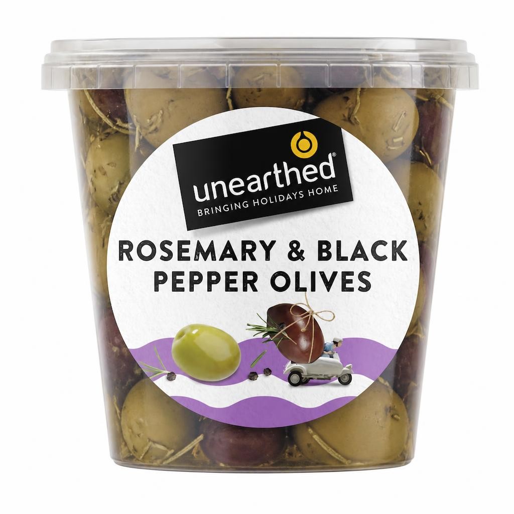 Unearthed Rosemary & Black Pepper Olives 342g