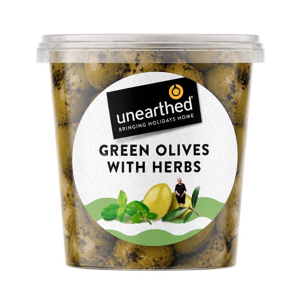Unearthed Green Olives with Herbs 342g