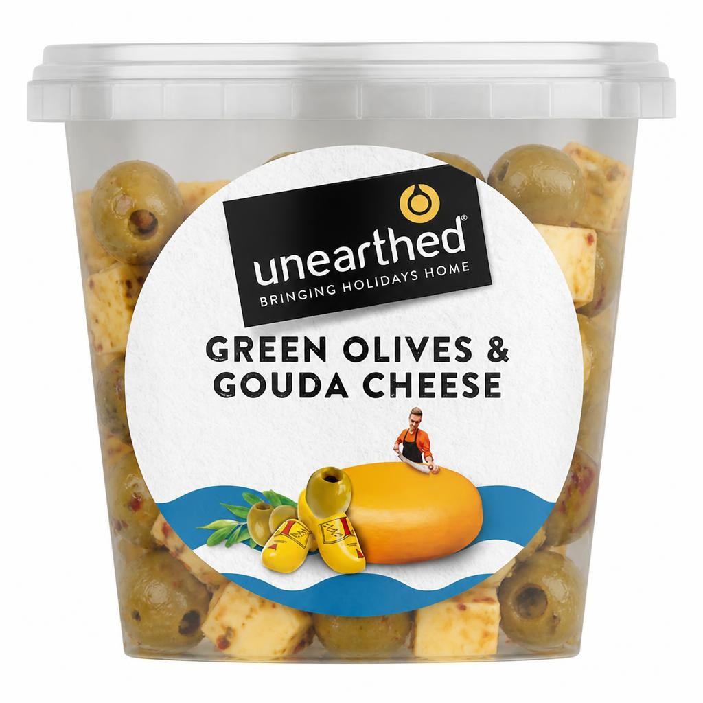 Unearthed Green Olives & Gouda Cheese 330g