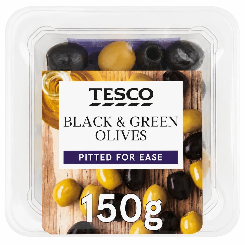 Tesco Black & Green Olives 150g