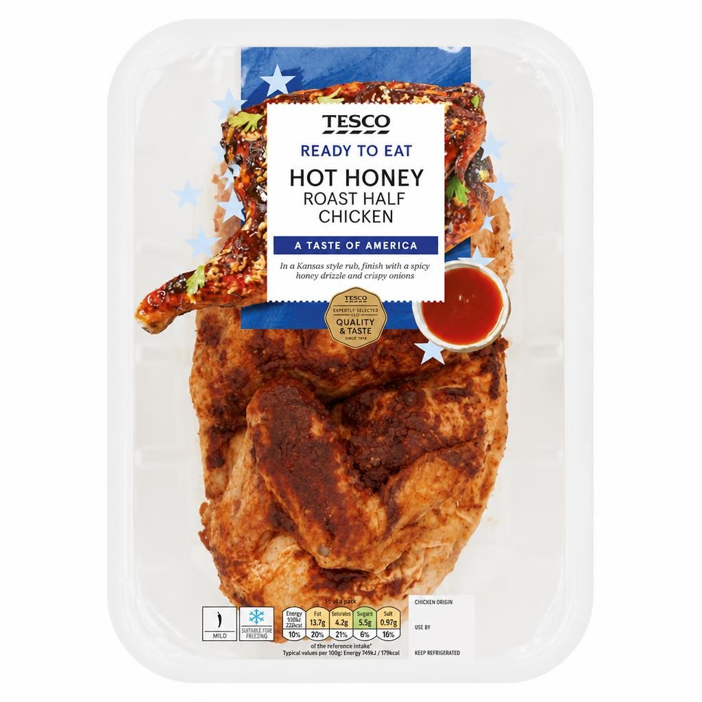 Tesco Hot Honey Roast Half Chicken 650g