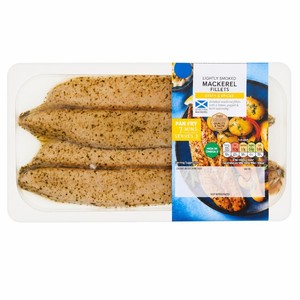 Tesco Lemon and Pepper Mackerel Fillets 165g