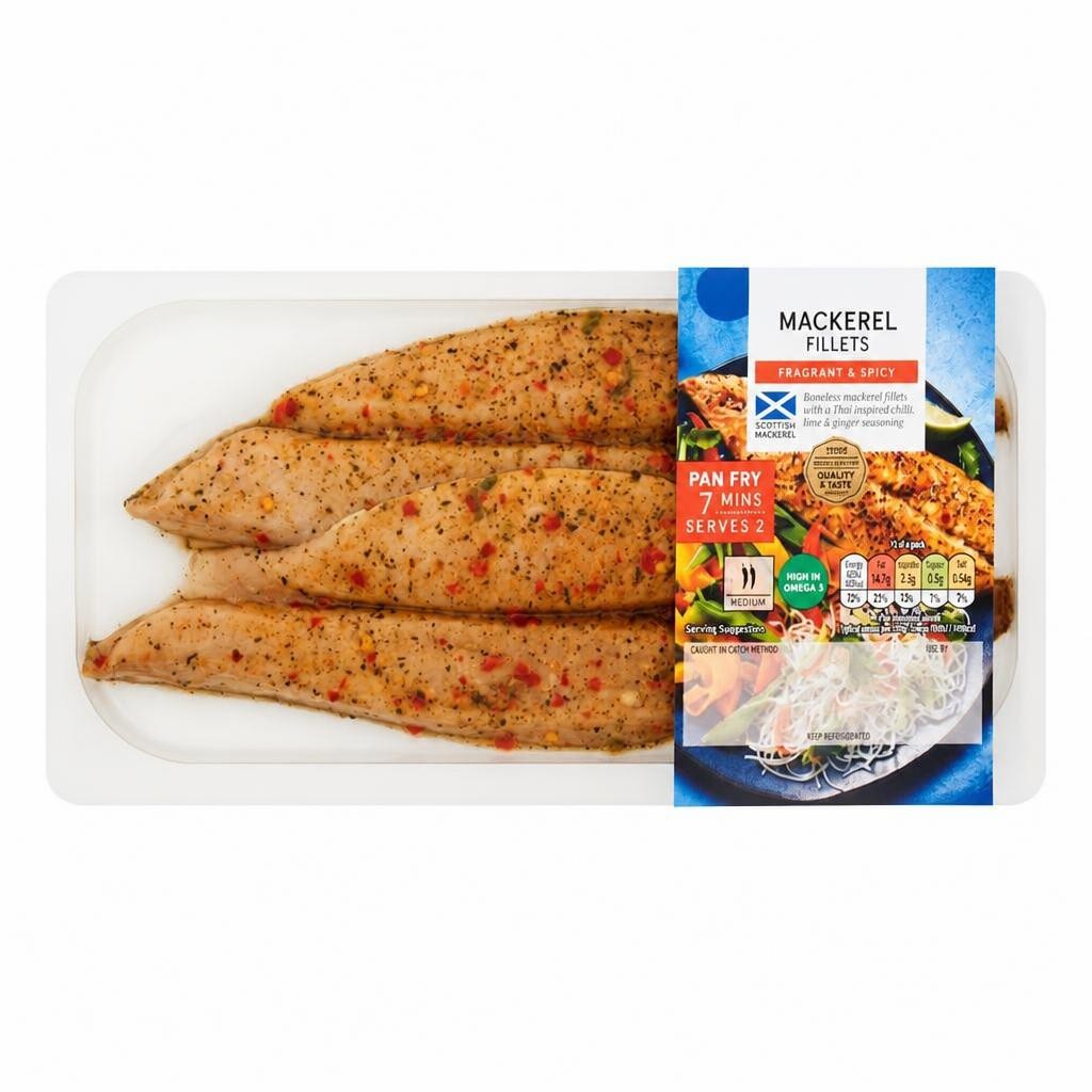 Tesco Chilli, Lime and Ginger Mackerel Fillets 165g