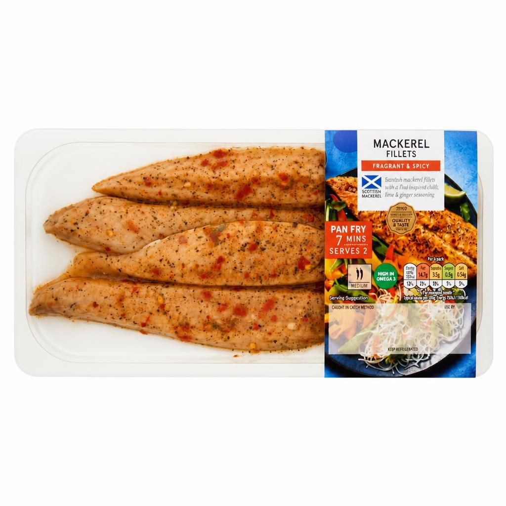 Tesco Chilli, Lime and Ginger Mackerel Fillets 165g