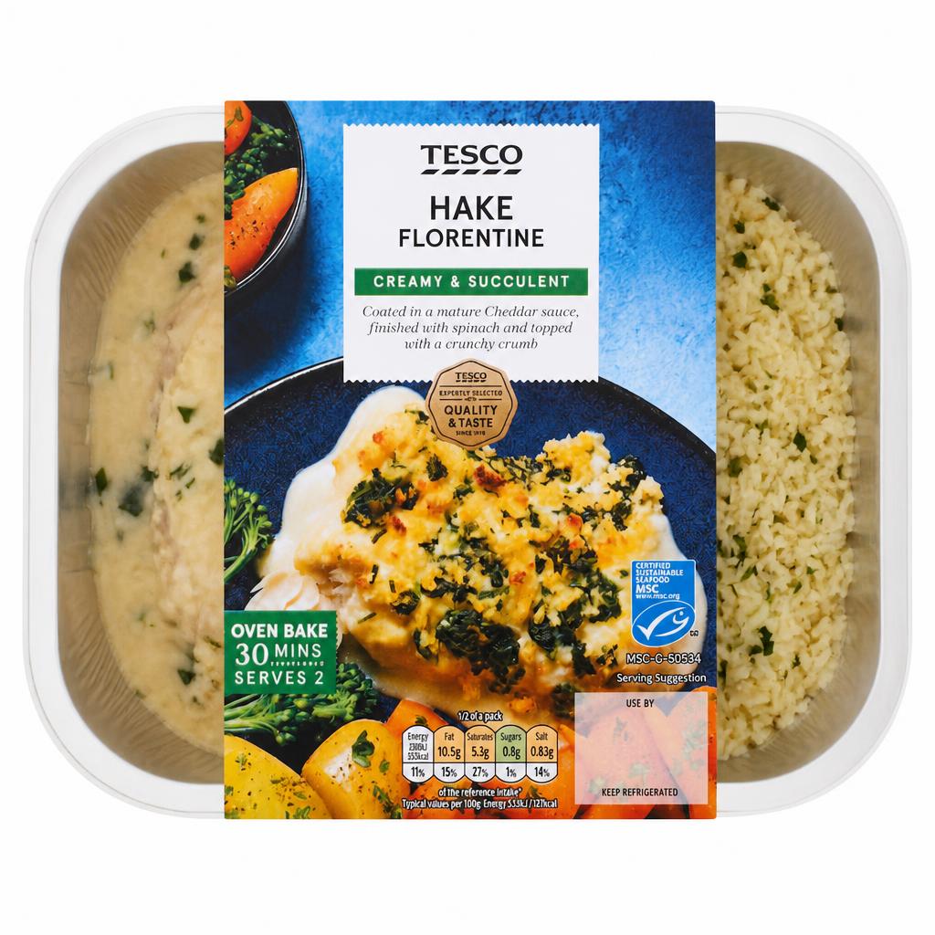 Tesco Hake Florentine 360g
