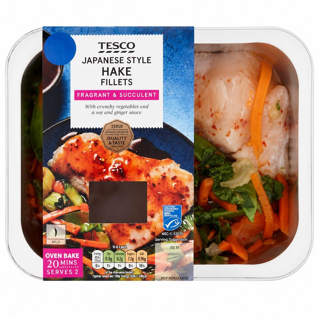 Tesco 2 Japanese Style Hake Fillets 340g