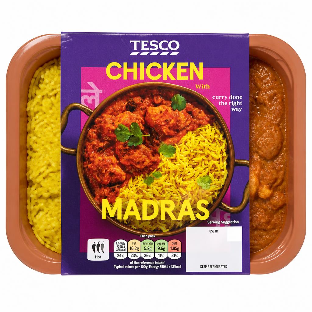 Tesco Chicken Madras with Pilau Rice 400g