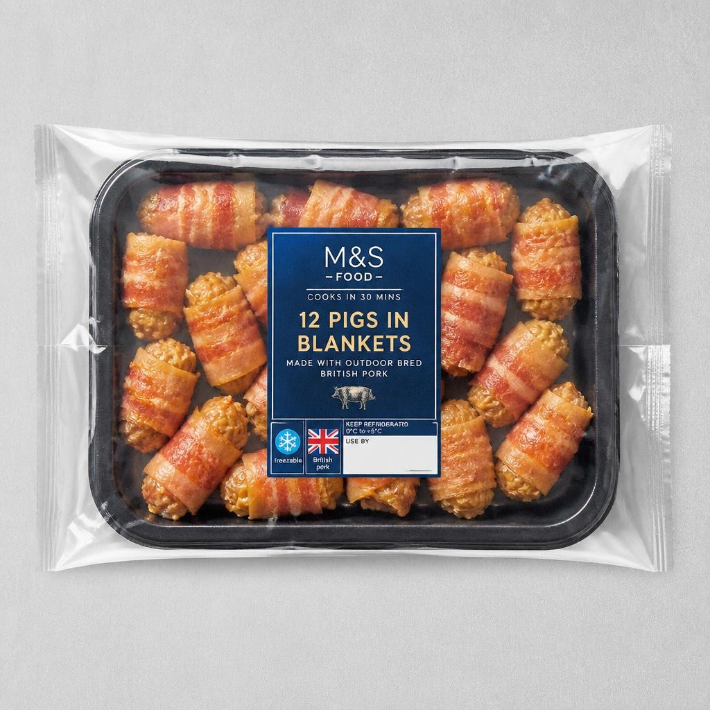 59. Tesco Plant Chef 12 Meat-Free Bangers in Blankets 250g (Serves 6)