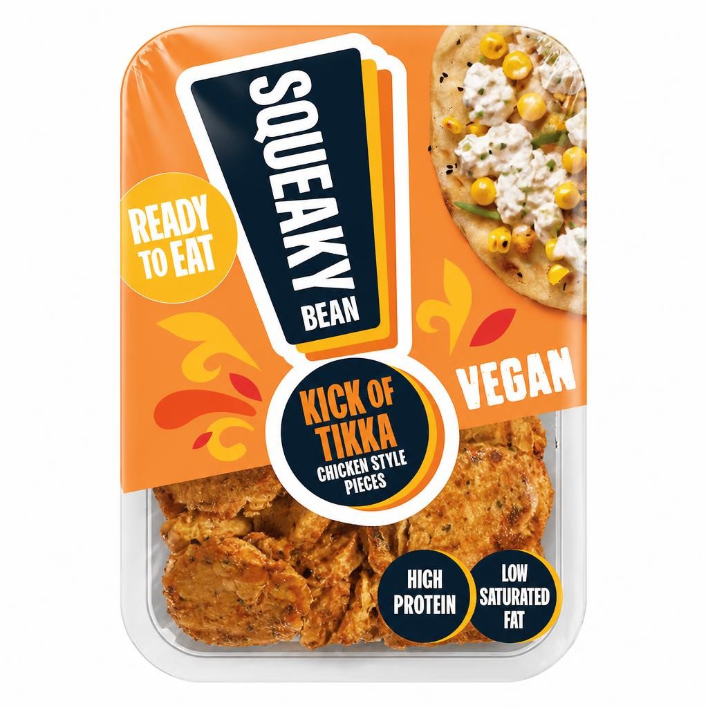 Squeaky Bean Ready To Eat Chicken Style Pieces - Kick Of Tikka 130g
