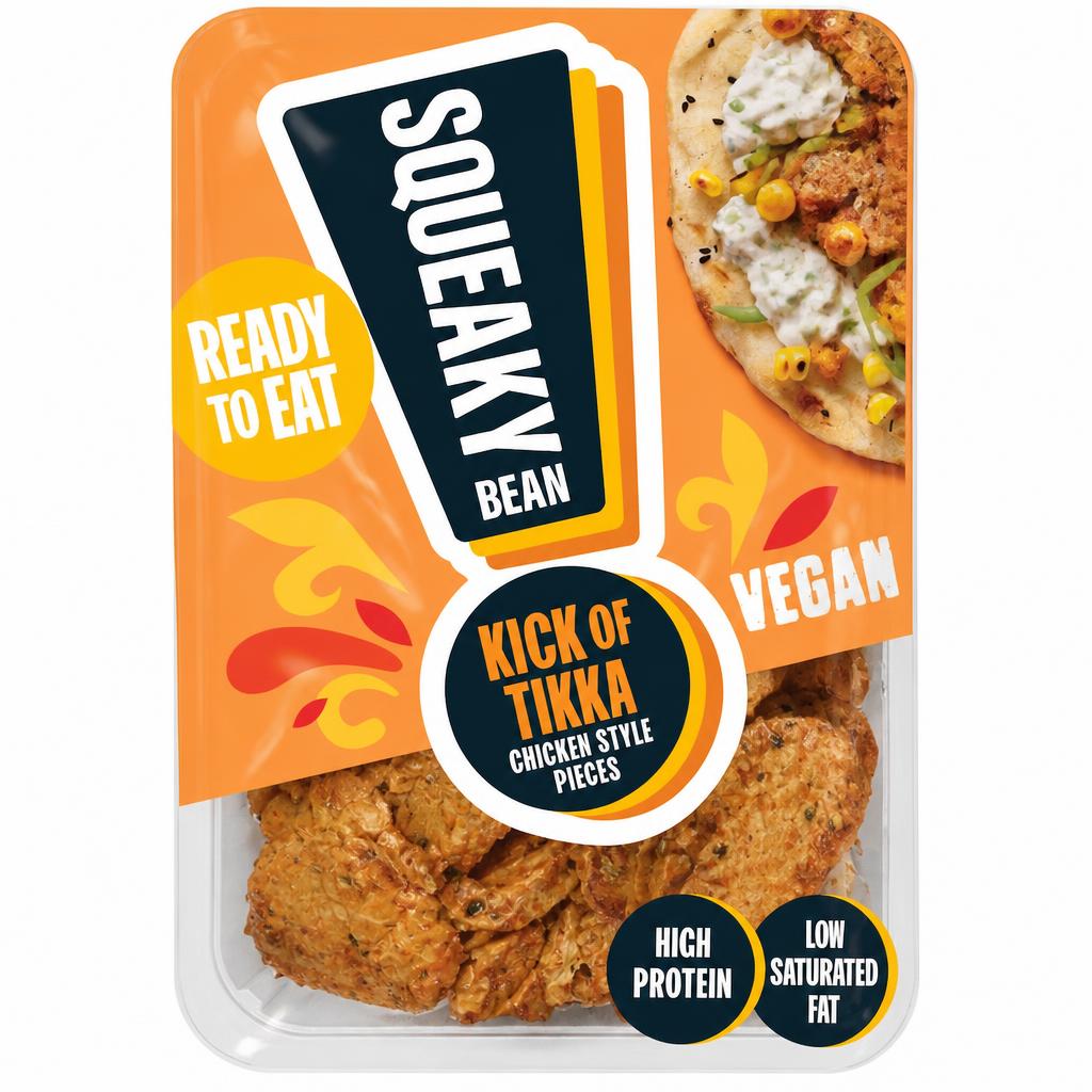 Squeaky Bean Ready To Eat Chicken Style Pieces - Kick Of Tikka 130g