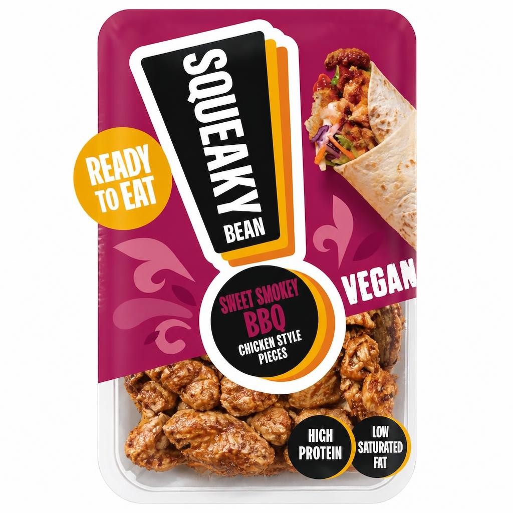 Squeaky Bean Ready To Eat Chicken Style Pieces - Sweet Smokey BBQ 130g