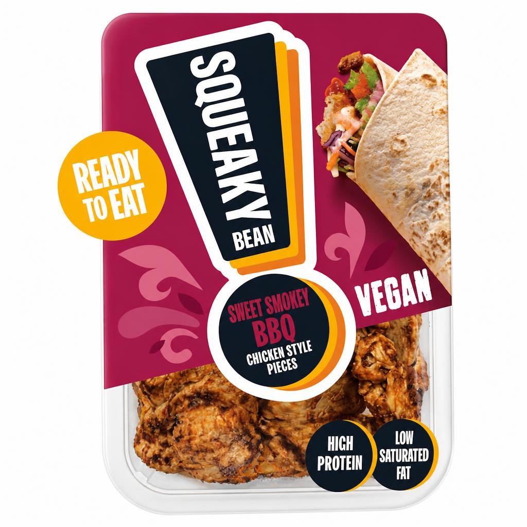 Squeaky Bean Ready To Eat Chicken Style Pieces - Sweet Smokey BBQ 130g