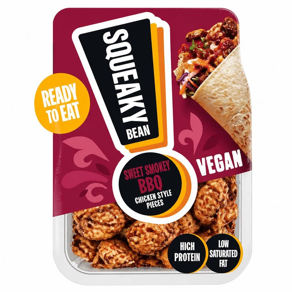 Squeaky Bean Ready To Eat Chicken Style Pieces - Sweet Smokey BBQ 130g