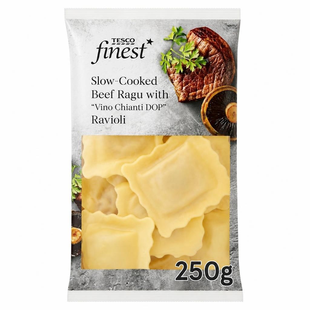 Tesco Finest Slow Cooked Beef Ragu Ravioli 250G