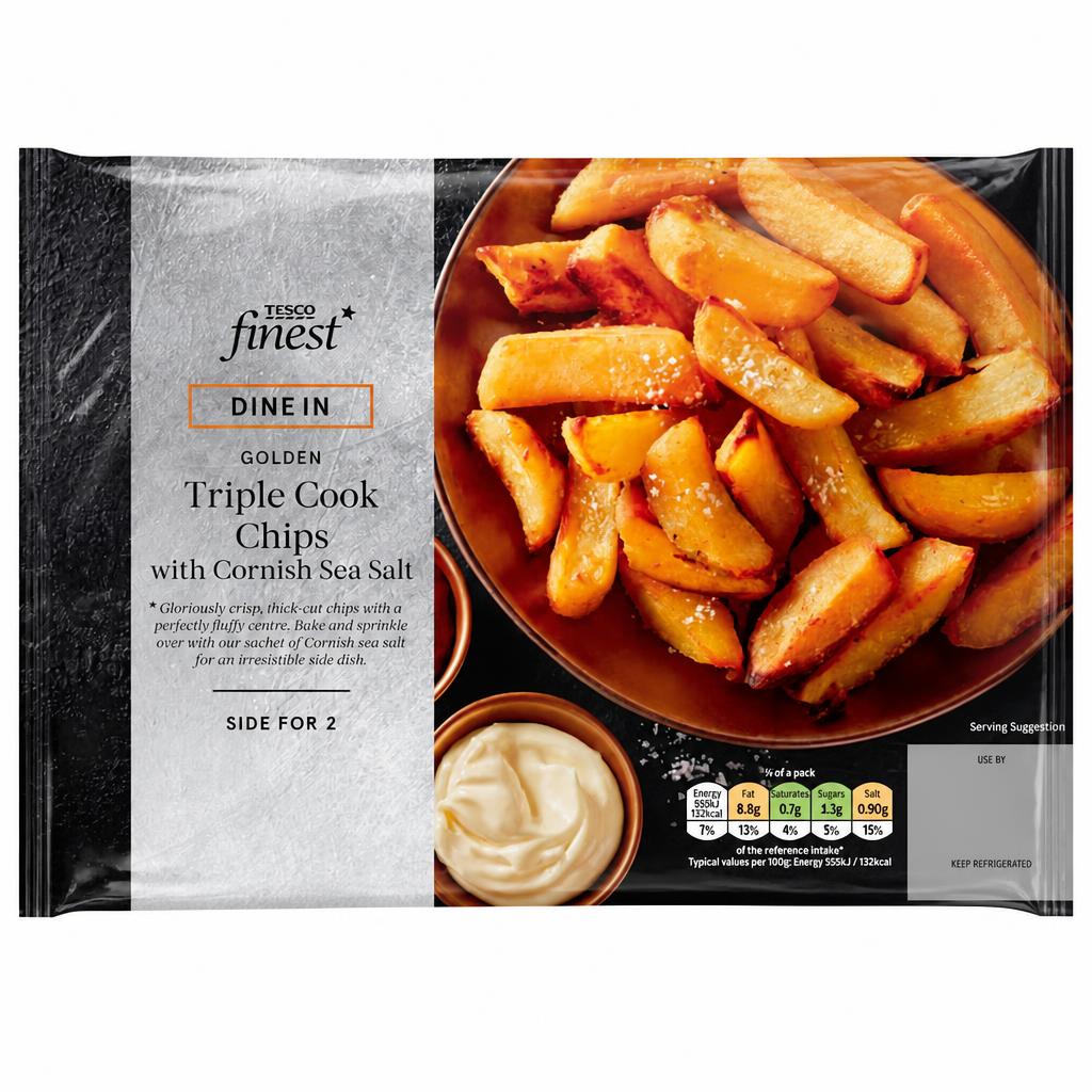 Tesco Finest Dine In Triple Cook Chips with Cornish Sea Salt 400g