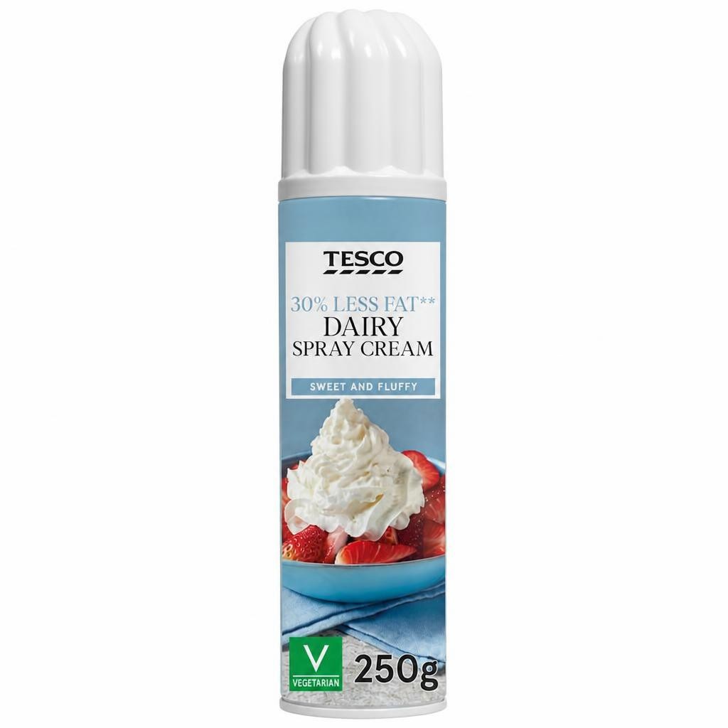 Tesco 30% Less Fat Dairy Spray Cream 250g