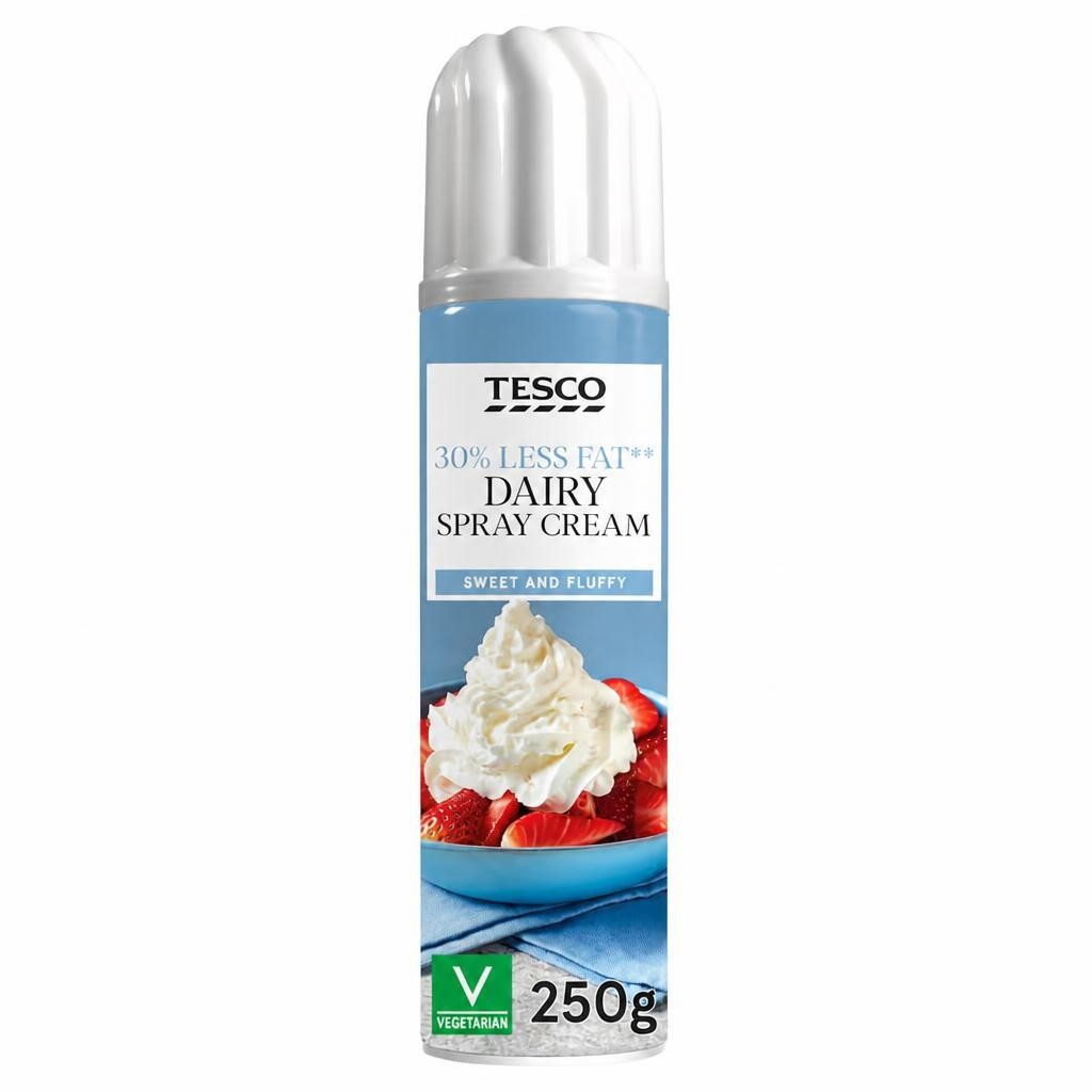 Tesco 30% Less Fat Dairy Spray Cream 250g