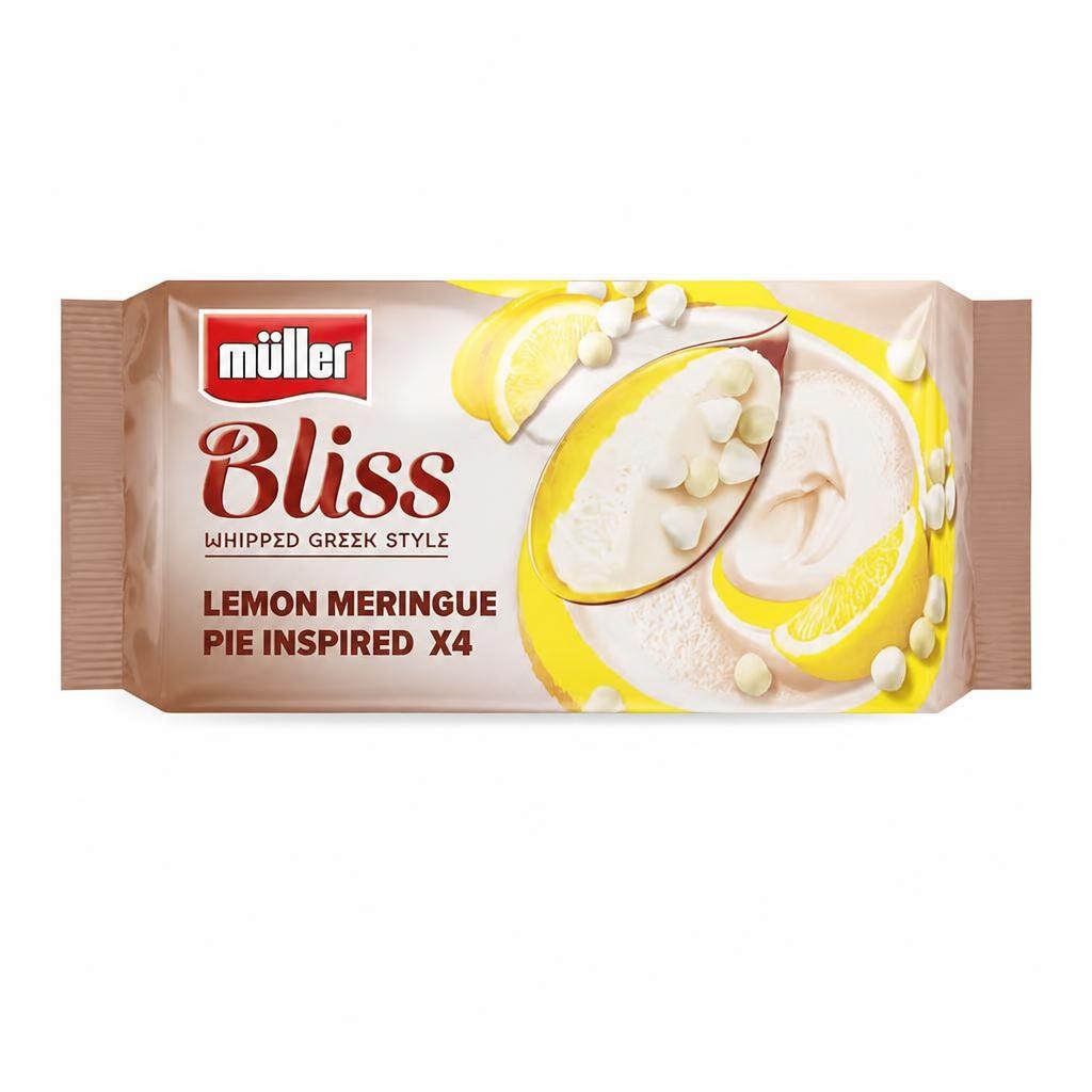 Muller Bliss Whipped Greek Style Yogurt Lemon Meringue Pie 4 x 100g
