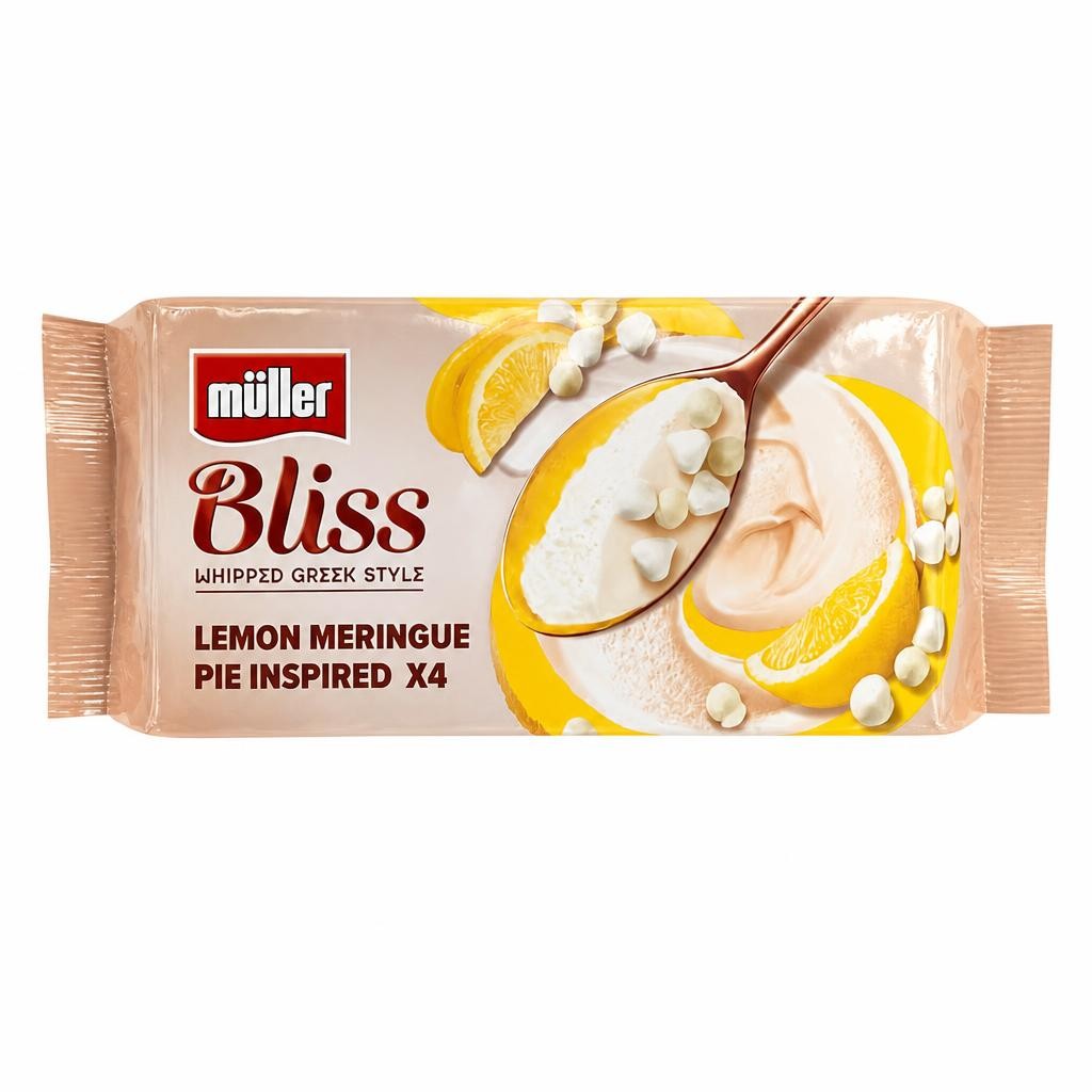 Muller Bliss Whipped Greek Style Yogurt Lemon Meringue Pie 4 x 100g