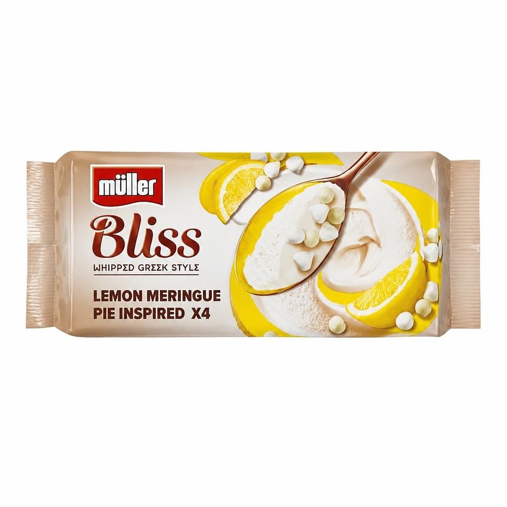 Muller Bliss Whipped Greek Style Yogurt Lemon Meringue Pie 4 x 100g