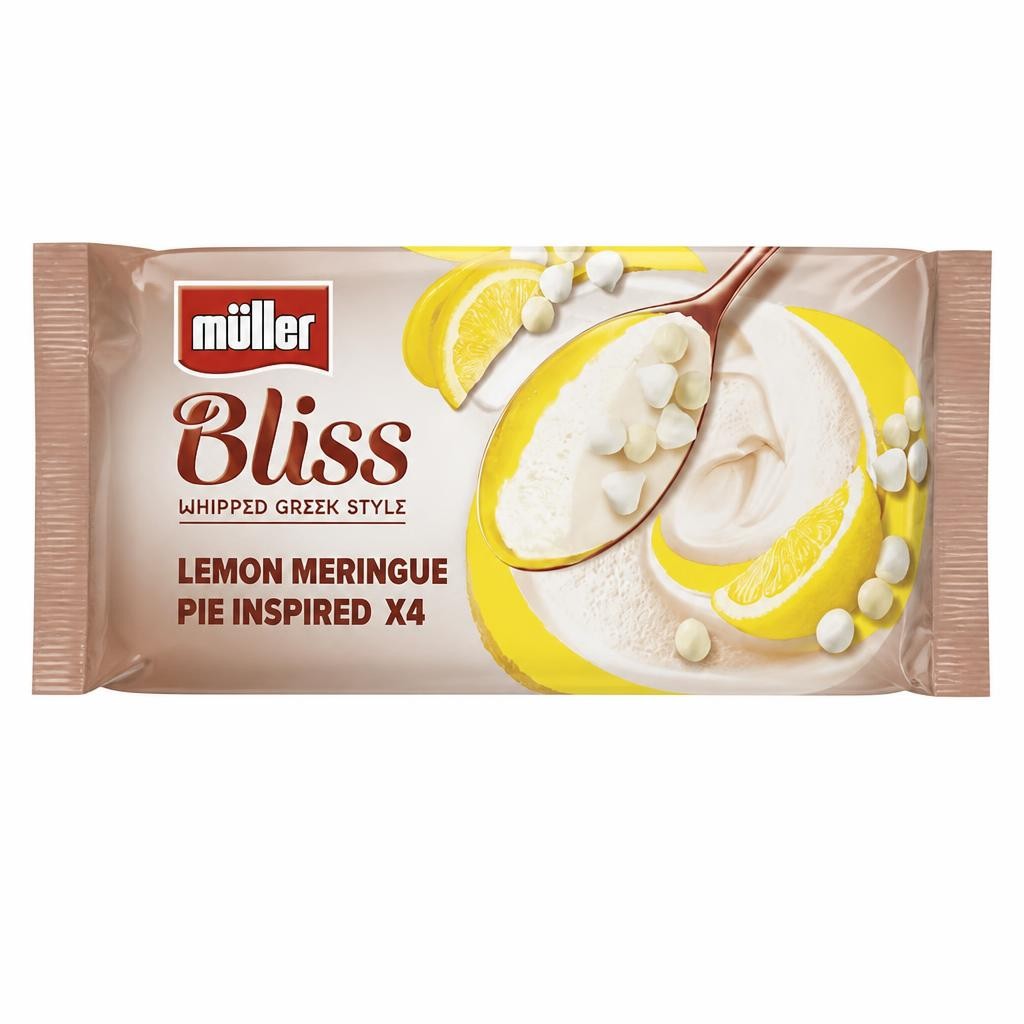 Muller Bliss Whipped Greek Style Yogurt Lemon Meringue Pie 4 x 100g