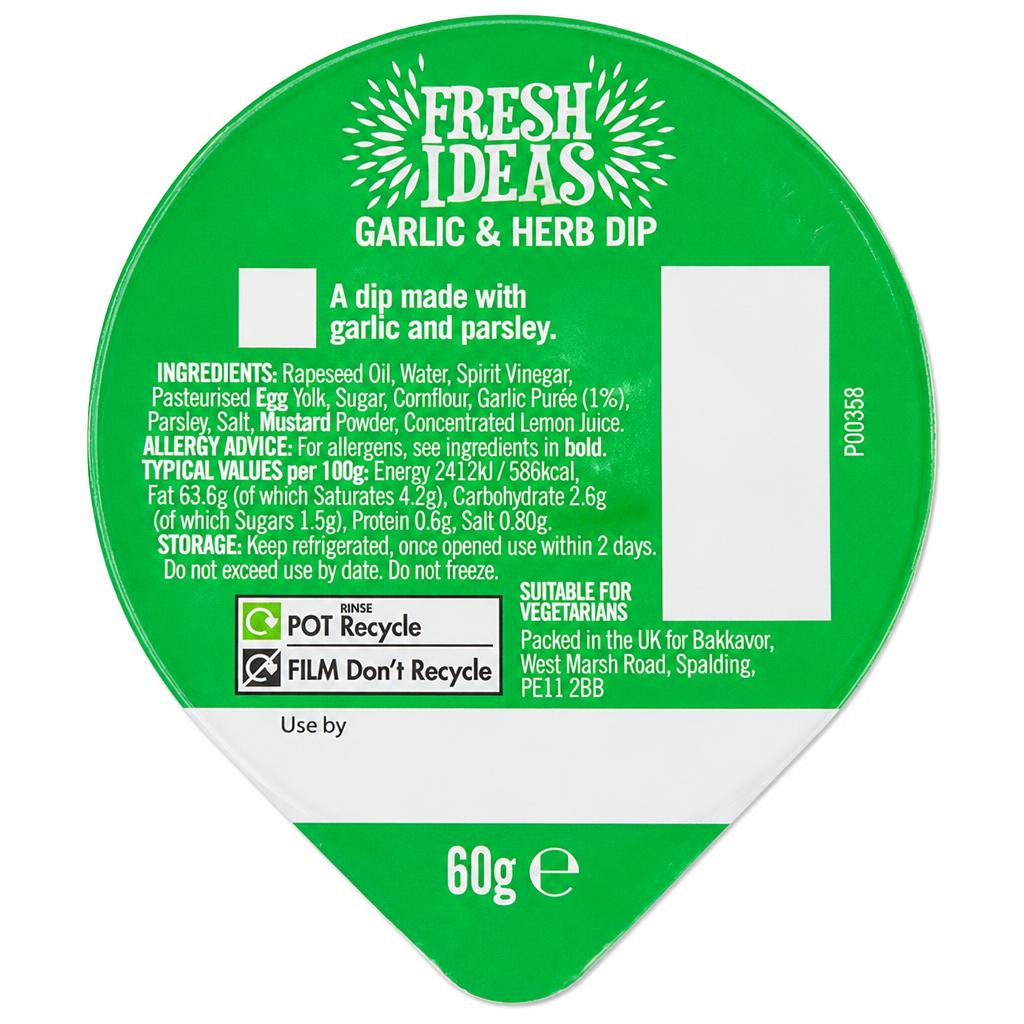 Fresh Ideas Garlic & Herb Dip 60G