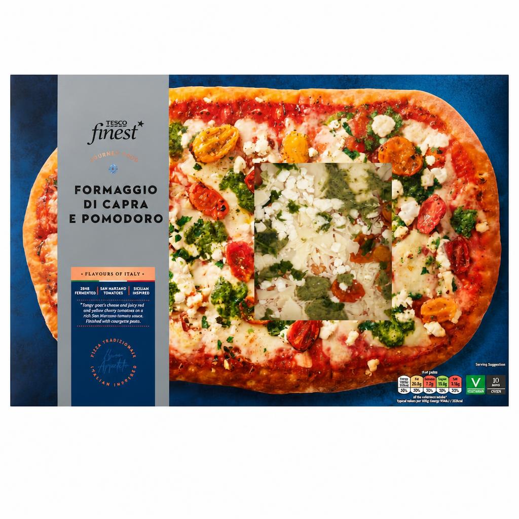 Tesco Finest Formaggio di Capra e Pomodoro Pizza 495g