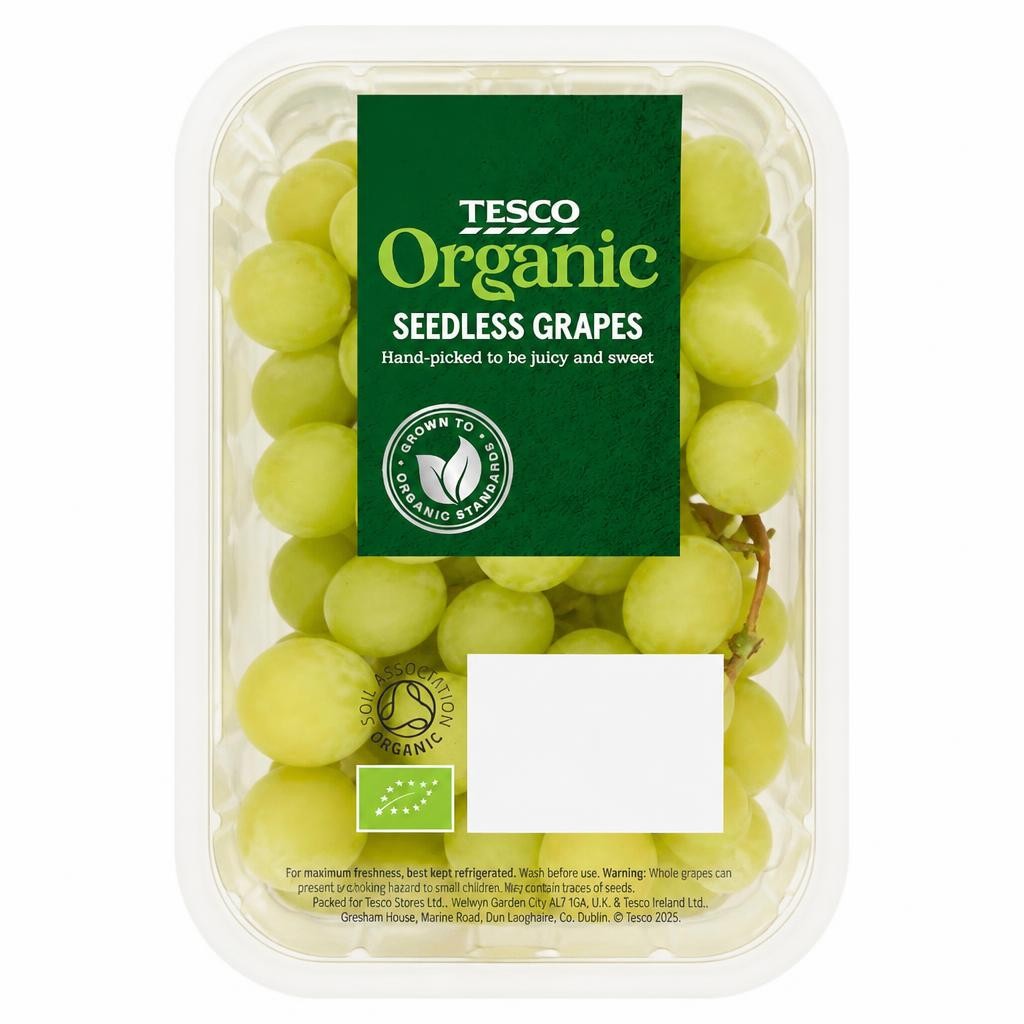 Tesco Organic Seedless Grapes 400g