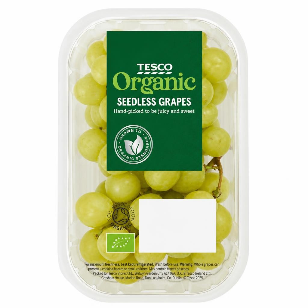 Tesco Organic Seedless Grapes 400g