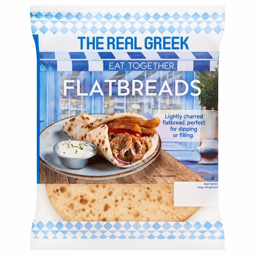 The Real Greek Flatbreads 4x80g