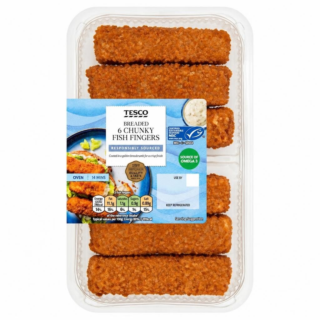 Tesco Breaded 6 Chunky Fish Fingers 300g