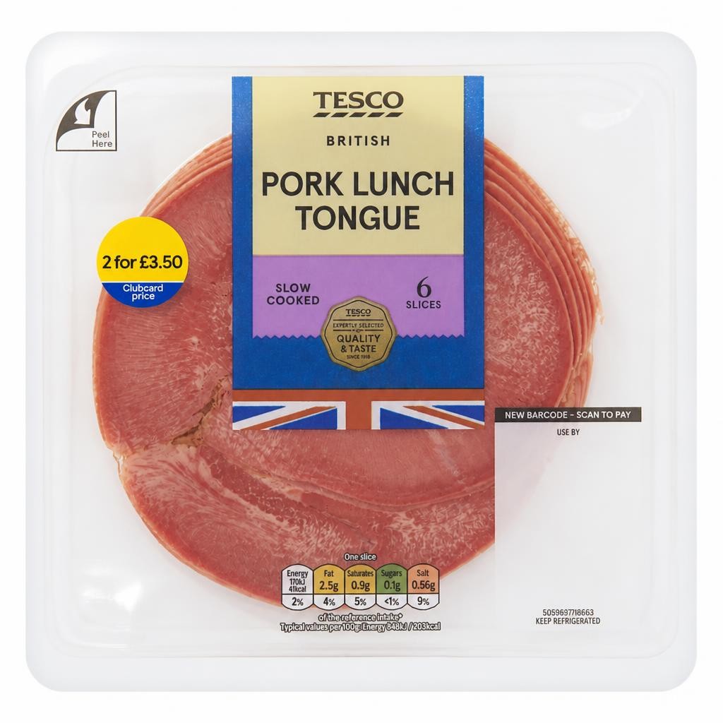 Tesco British Pork Lunch Tongue Slices 120g