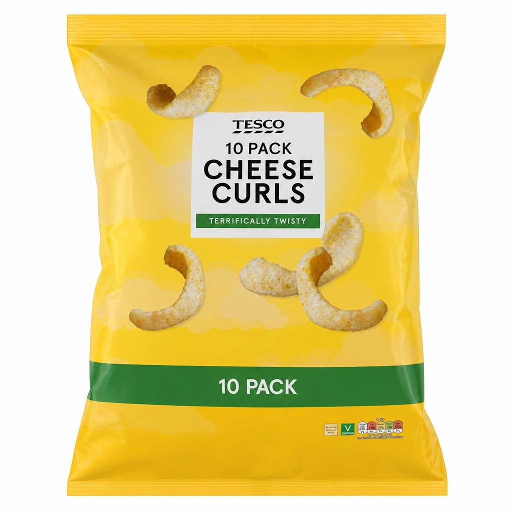 Tesco Cheese Curls 10 Pack 150G