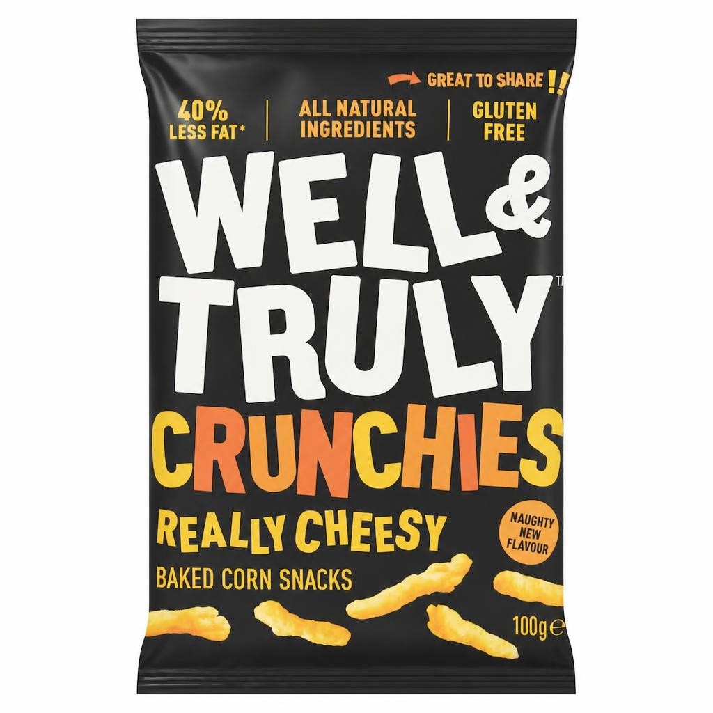 Well & Truly Crunchies - Cheesy Baked Corn Snacks 100g