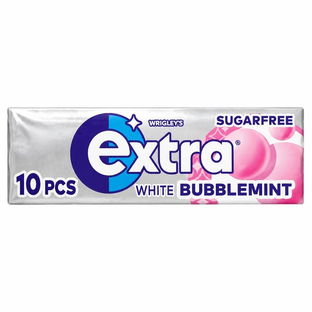 Extra White Bubblemint Sugarfree Chewing Gum 10 Pieces