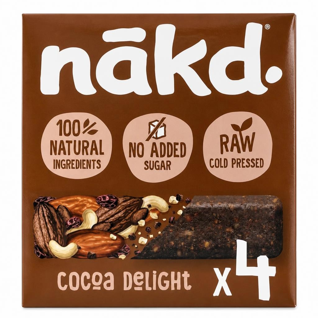 nakd. Cocoa Delight Fruit & Nut Bars 4 x 35g