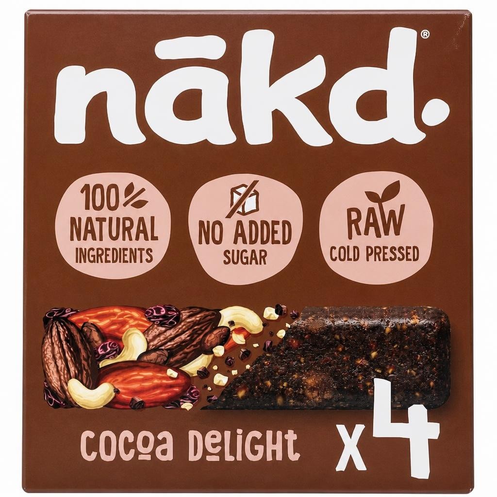 nakd. Cocoa Delight Fruit & Nut Bars 4 x 35g